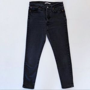Levi’s The Wedgie High Rise Faded Black Button Fly Jeans Size 29